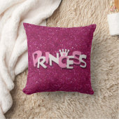 Cute Sparkly Hot Pink Princess Glitter Kussen (Deken)