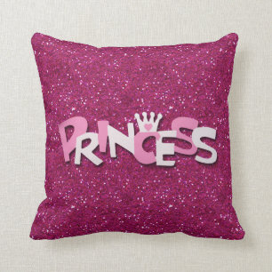 Cute Sparkly Hot Pink Princess Glitter Kussen