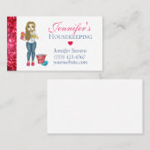 Cute Sparkly Maid House Cleaning Service Visitekaartje (Voorkant / Achterkant)