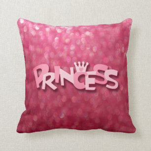 Cute Sparkly Pink Princess Bokeh Kussen