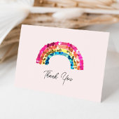 Cute Sparkly Sequin Rainbow Birthday Party Bedankkaart
