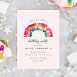 Cute Sparkly Sequin Rainbow Birthday Party Kaart<br><div class="desc">Cute Sparkly Sequin Rainbow Birthday Party Invitation</div>