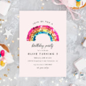Cute Sparkly Sequin Rainbow Birthday Party Kaart