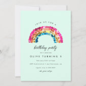 Cute Sparkly Sequin Rainbow Birthday Party Kaart (Voorkant)