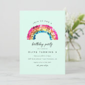 Cute Sparkly Sequin Rainbow Birthday Party Kaart (Staand voorkant)