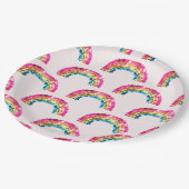 Cute Sparkly Sequin Rainbow Birthday Party Papieren Bordje (Gekanteld)