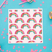 Cute Sparkly Sequin Rainbow Birthday Party Servet