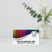 Cute Sparkly Tooth Logo | Kleurrijk metallisch Visitekaartje (Staand voorkant)