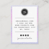 Cute & Sparkly Unicorn Glitter Earling Display Visitekaartje (Achterkant)