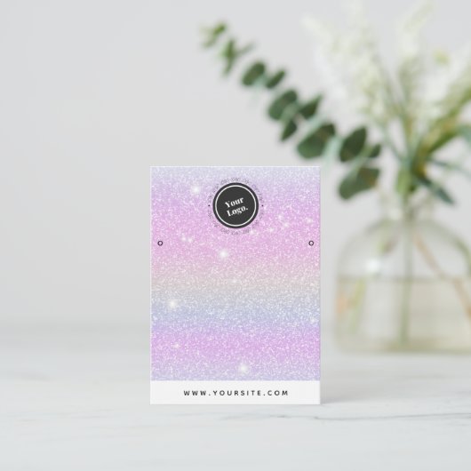 Cute & Sparkly Unicorn Glitter Earling Display Visitekaartje (Staand voorkant)