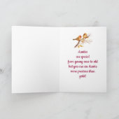 Cute Sparrow Birds Love Aunties Birthday Kaart (Binnen)