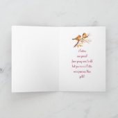 Cute Sparrow Birds Love Sister Birthday Kaart (Binnen)