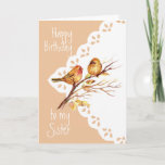 Cute Sparrow Birds Love Sister Birthday Kaart<br><div class="desc">Stomme Sparrow Bird Sisters for Sister Birthday met binnenvers; zussen zijn speciaal van jonge tot oude,  maar je bent een zuster die kostbaarder is dan goud!</div>