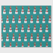 Cute Sparrow op Snowman Cadeaupapier (Vlak)