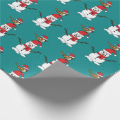 Cute Sparrow op Snowman Cadeaupapier (Hoek)