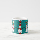 Cute Sparrow op Snowman Espresso Kop (Voorkant)