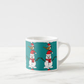Cute Sparrow op Snowman Espresso Kop (Rechts)