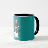 Cute Sparrow op Snowman Mok (Voorkant rechts)