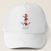 Cute Sparrow op Snowman Trucker Pet (Voorkant)