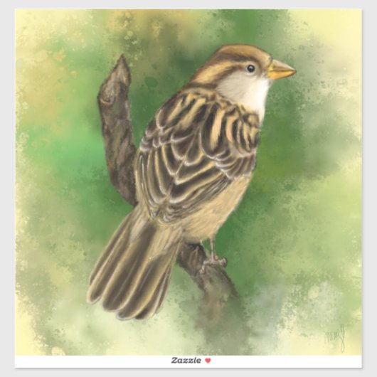 Cute Sparrow Sticker (Vel)