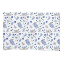 Cute Sparrow With a Flower Hat Kussensloop