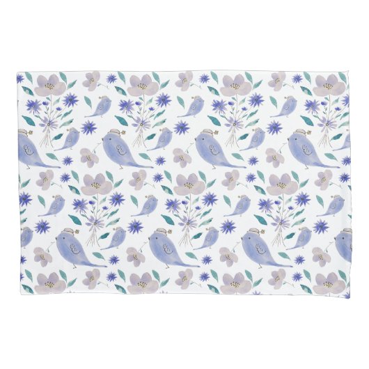 Cute Sparrow With a Flower Hat Kussensloop (Voorkant)