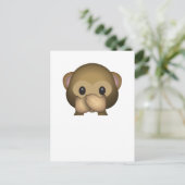 Cute Speak No Evil Monkey Emoji Briefkaart (Staand voorkant)