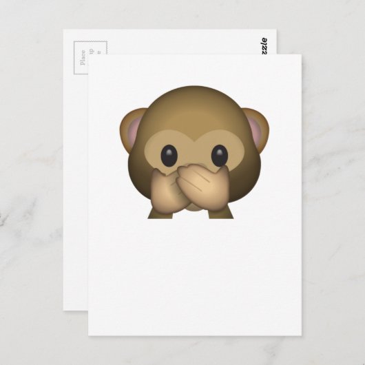 Cute Speak No Evil Monkey Emoji Briefkaart (Voorkant / Achterkant)