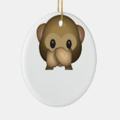 Cute Speak No Evil Monkey Emoji Keramisch Ornament (Rechts)