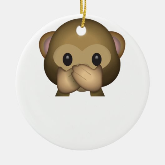 Cute Speak No Evil Monkey Emoji Keramisch Ornament (Voorkant)
