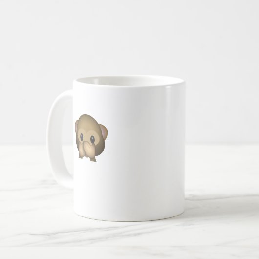 Cute Speak No Evil Monkey Emoji Koffiemok (Voorkant links)