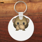 Cute Speak No Evil Monkey Emoji Sleutelhanger (Voorkant)