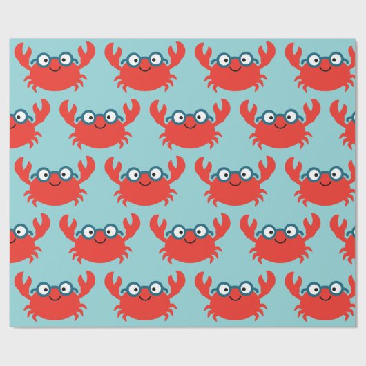Cute Specky Crab Illustratie Cadeaupapier (Vlak)