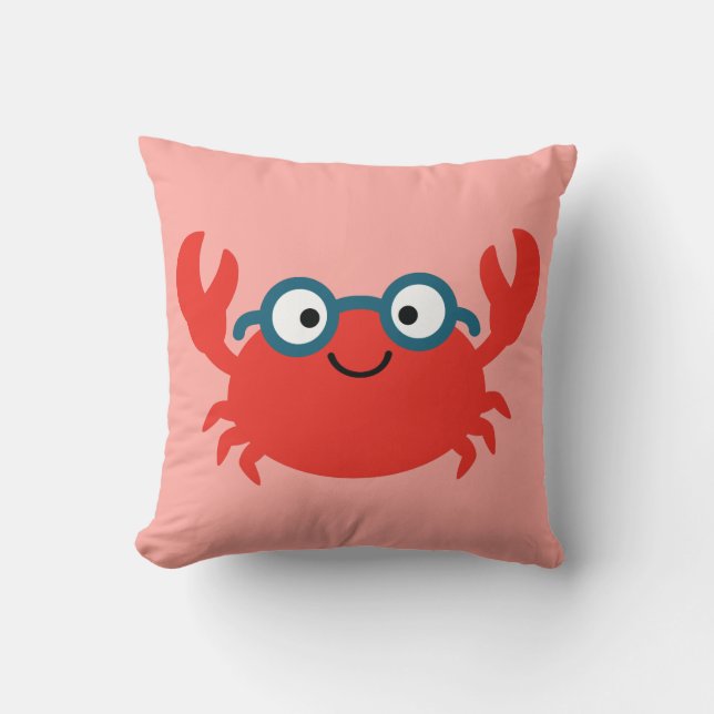 Cute Specky Crab Illustratie Kussen (Voorkant)