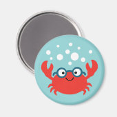 Cute Specky Crab Illustratie Magneet (Voorkant / Achterkant)