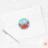 Cute Specky Crab Illustratie Ronde Sticker (Envelop)