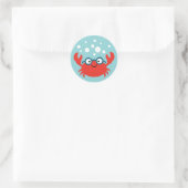 Cute Specky Crab Illustratie Ronde Sticker (Tas)