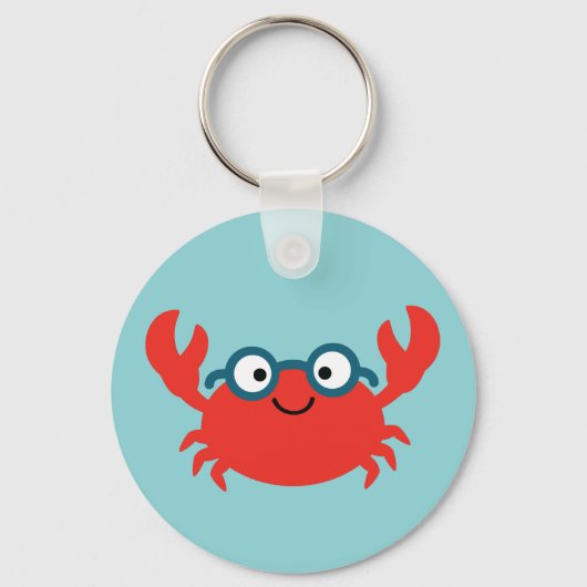 Cute Specky Crab Illustratie Sleutelhanger (Voorkant)