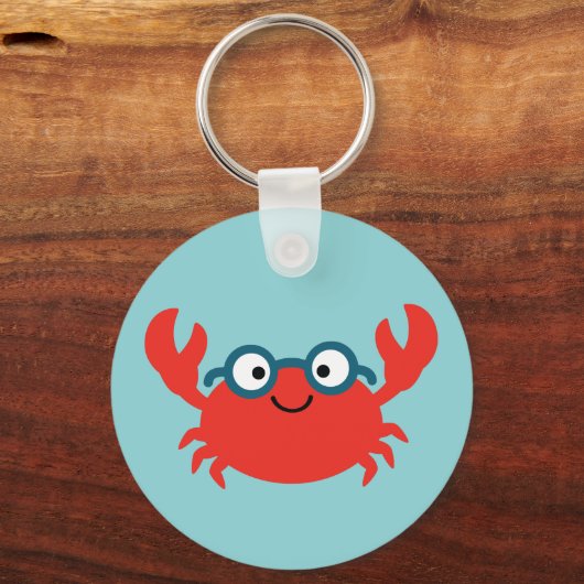 Cute Specky Crab Illustratie Sleutelhanger (Voorkant)