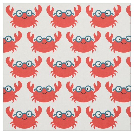 Cute Specky Crab Illustratie Stof (Swatch)
