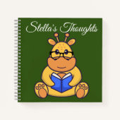 Cute Spectacted Giraffe reading book Notitieboek (Voorkant)