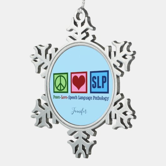 Cute Speech Language Pathology Custom Tin Sneeuwvlok Ornament (Rechts)