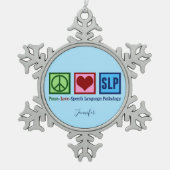 Cute Speech Language Pathology Custom Tin Sneeuwvlok Ornament (Voorkant)