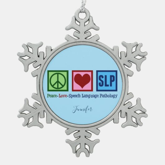 Cute Speech Language Pathology Custom Tin Sneeuwvlok Ornament (Voorkant)