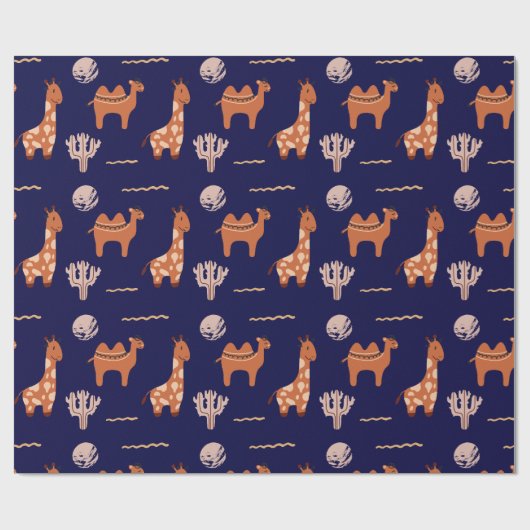 Cute Speelgoed Animal Cactus Kinder Cadeaupapier (Vlak)