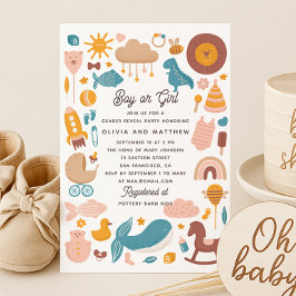 Cute speelgoed animal. Jongen of meisje Geslacht f Kaart