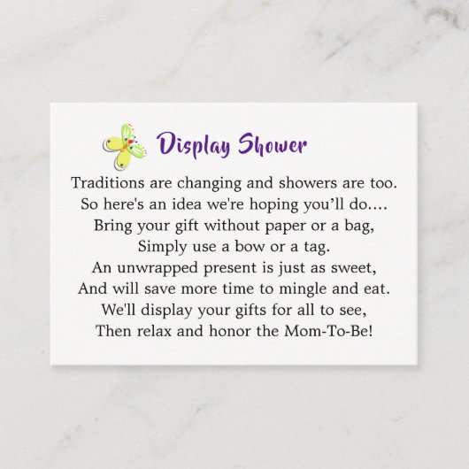 Cute Speelgoed Baby Bunny Rabbit Baby shower Displ Informatiekaartje (Voorkant)