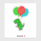 Cute Speelgoed dinosaur die vliegt met luchtballon Sticker (Vel)
