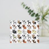 Cute Speelgoed Hondenras Pattern Briefkaart (Staand voorkant)