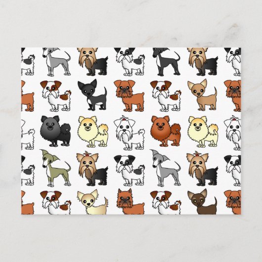 Cute Speelgoed Hondenras Pattern Briefkaart (Voorkant)